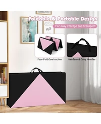 8 Feet Pu Leather Folding Gymnastics Mat with Hook and Loop Fasteners