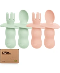 KeaBabies 4-Pack Prep Baby Spoons & Forks Set, Self Feeding Utensils 6-18 Months, Silicone Blw Bpa-Free