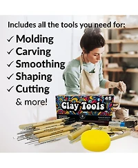 Hippie Crafter Clay Tools Set 45 Pieces