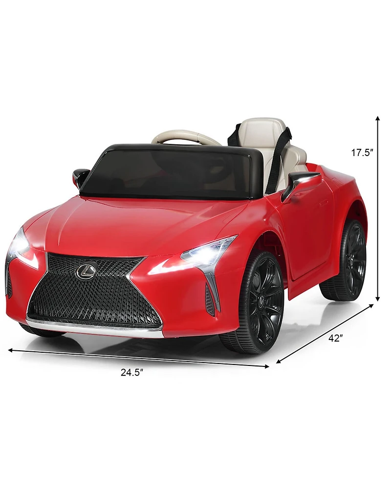 Gymax 12V Licensed Lexus LC500 Kids Ride On Car w/ MP3 Remote Control White