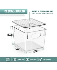 Sorbus 8 Pack Medium Clear Acrylic Storage Bins with Lids - Perfect for Kitchen, Pantry, Home Organization, and Storage