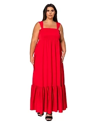 L I V D Plus Angelika Ruffled Hem Maxi Dress