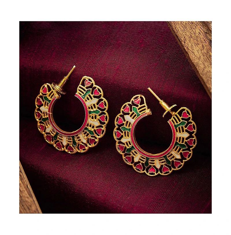 Sohi Women's Heart Hoop Earrings