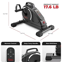Sunny Health & Fitness Smart Motorized Under Desk Elliptical, Bluetooth with Free SunnyFit App