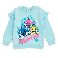 Baby Shark Girls Pinkfong Pullover Fleece Sweatshirt and Pants Outfit Set
