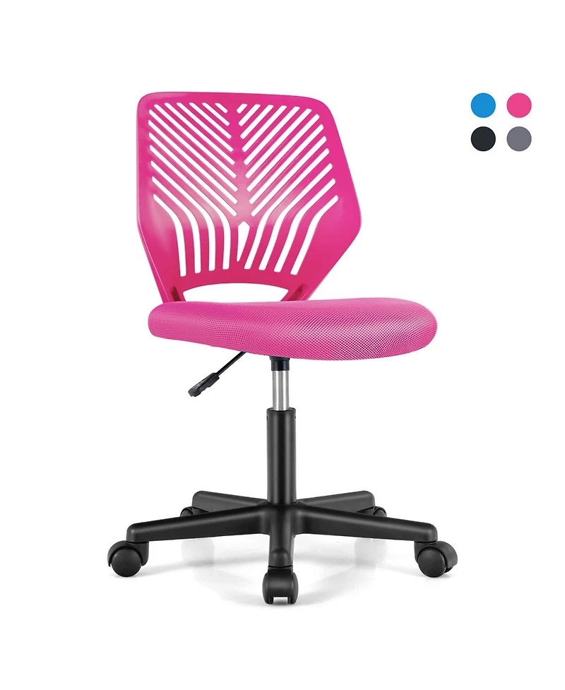 Height-adjustable Ergonomic Kids Desk Chair with Universal Casters Working