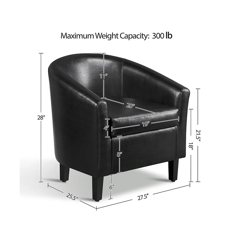 Yaheetech Faux Leather Accent Chair