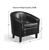 Yaheetech Faux Leather Accent Chair
