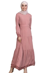 Urban Modesty Women's Lattice Abaya Maxi Dress