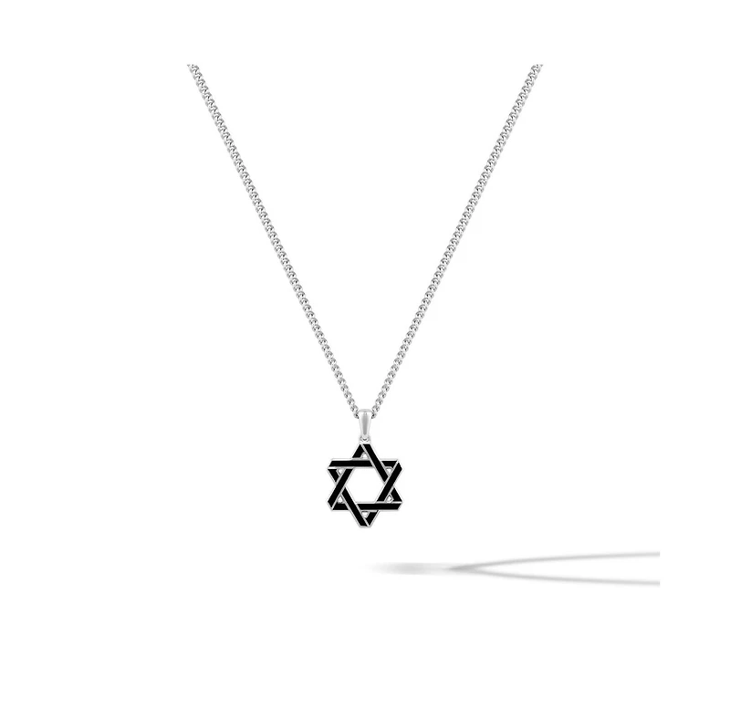Vincero Men's Jewish Star Pendant in Rhodium-Plated 925 Sterling Silver
