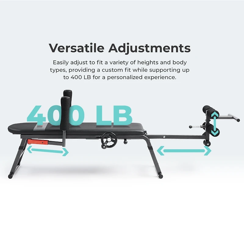 Sunny Health & Fitness Inversion Traction & Stretch Decompression Table - 400LBs Weight Capacity