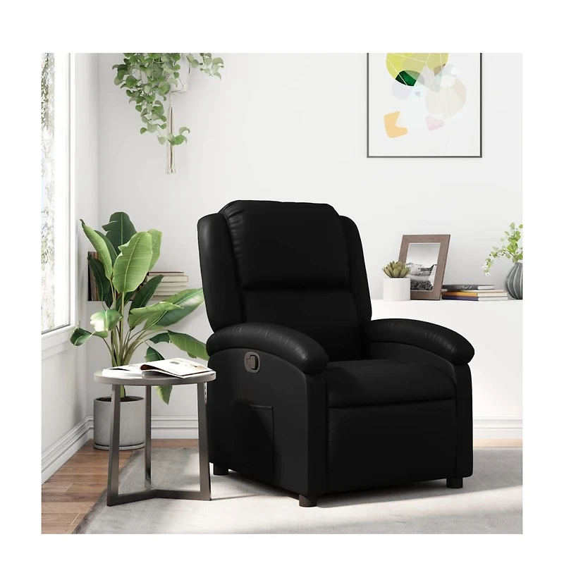 vidaXL Recliner Chair Black Faux Leather