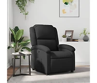 Recliner Chair Black Real Leather