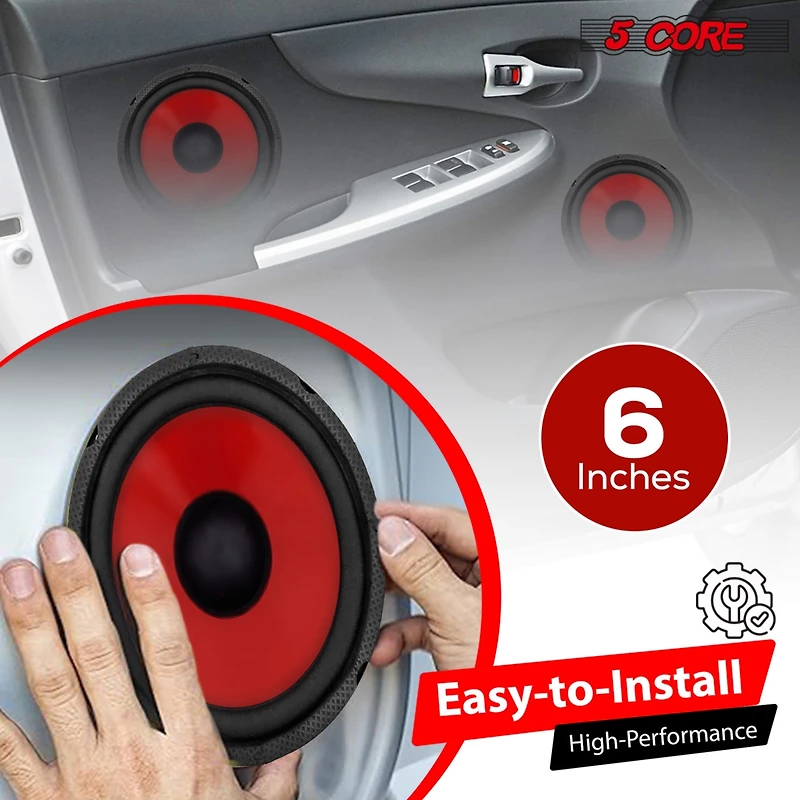 5Core 6 Inch Subwoofer speaker 300 Watt Car Subwoofer 4 Ohm Replacement Sub Woofer