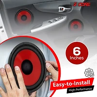 5Core 6 Inch Subwoofer speaker 300 Watt Car Subwoofer 4 Ohm Replacement Sub Woofer