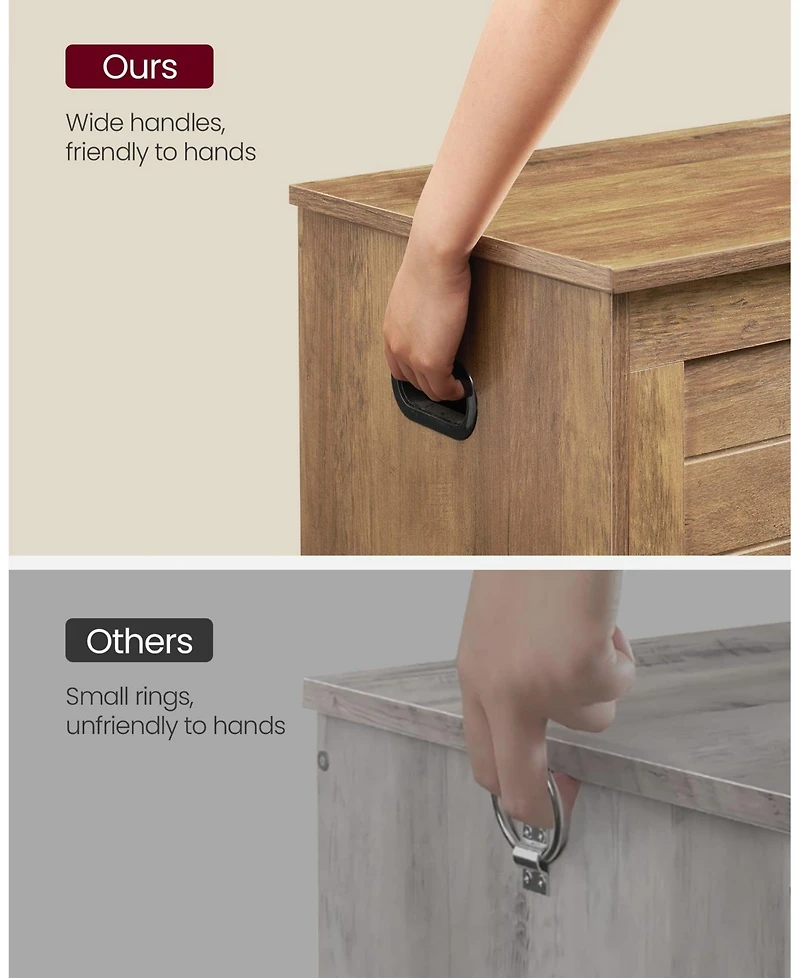 Slickblue Storage Chest, Trunk With 2 Safety Hinges, For Entryway, Bedroom