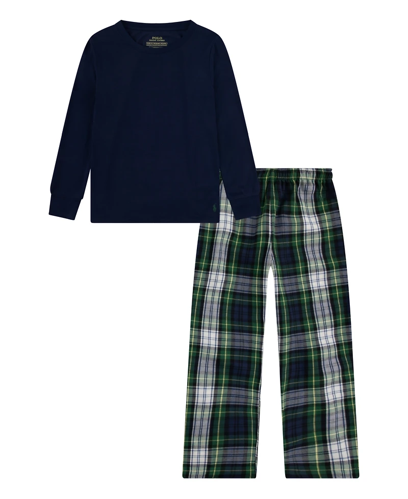 Polo Ralph Lauren Boys - 2-Piece Long Sleeve T-Shirt and Woven Pant Pajama Set