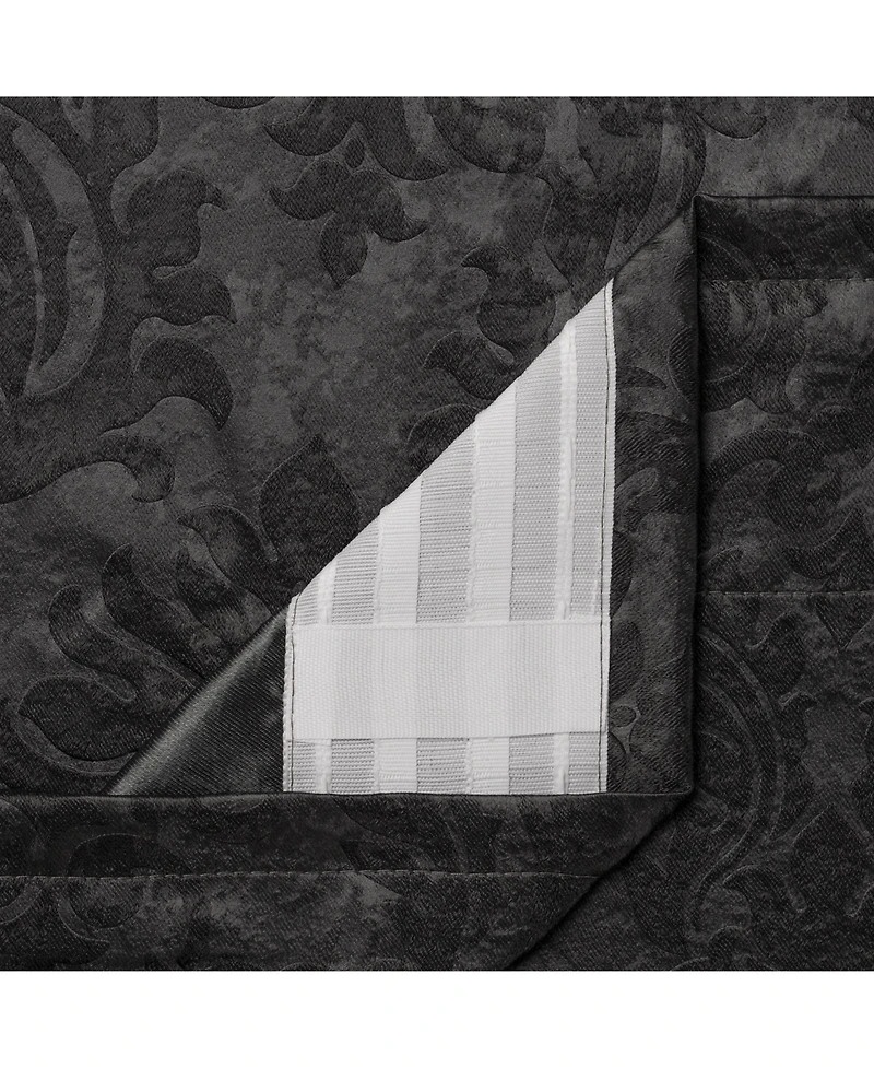 Chanasya Premium 2-Panel Embellish Embossed Classy Blackout Curtains - 3-in-1 Back Tab, Rod Pocket