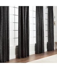 Chanasya Premium 2-Panel Embellish Embossed Blackout Curtains - 3-in-1 Back Tab, Rod Pocket, Ring Tab for Windows Living Room Bedroom