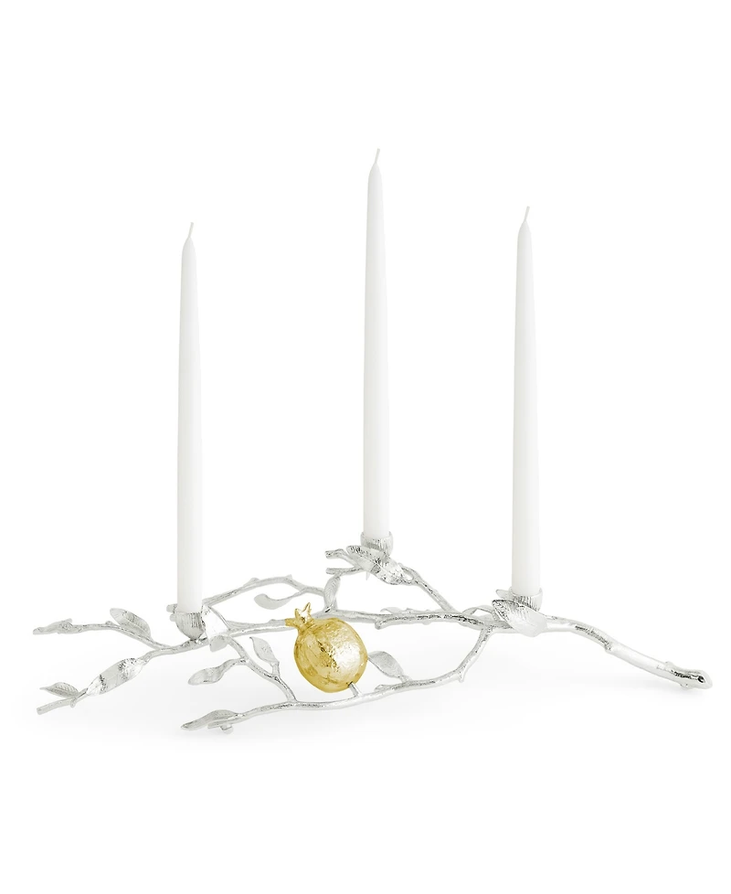 Michael Aram Pomegranate Silver and Gold Low Candleholders