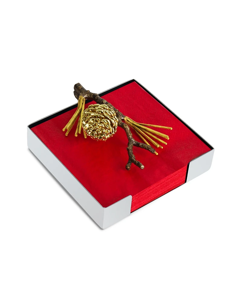Michael Aram Pinecone Cocktail Napkin Holder, 5.24" x 5.24"