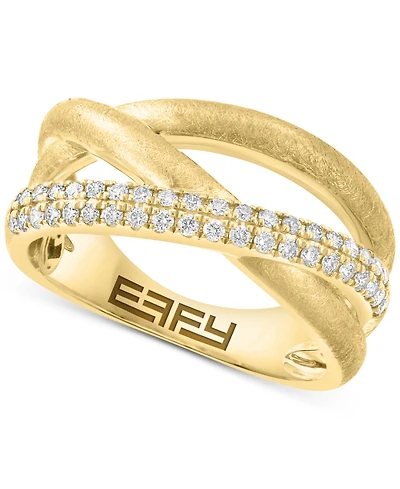 Effy Diamond Pave Crossover Statement Ring (1/3 ct. t.w.) in 14k Gold