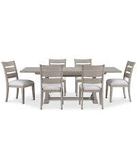 Sadie 7-Pc. Rectangular Dining Set (Table & 6 Ladder Back Chairs), Created for Macy's