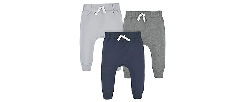 Gerber Toddler Boys Navy and Grey Premium Joggers, 3-Pack