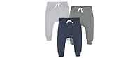 Gerber Toddler Boys Navy and Grey Premium Joggers, 3-Pack