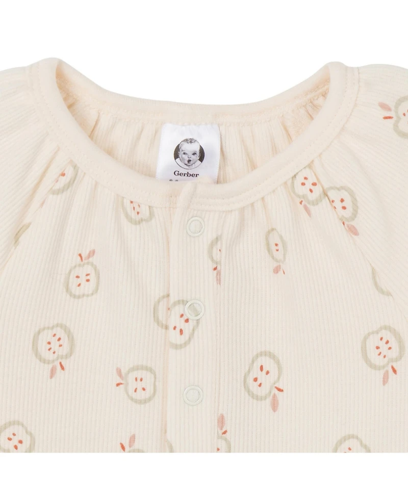 Gerber Baby Girls Long Sleeve Apples Dress