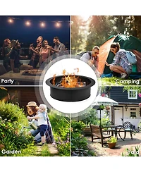 Skonyon 36 inch Round Steel Fire Pit Ring Line for Outdoor Backyard