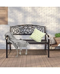 Sugift Garden Bench with Elegant Bronze Finish and Durable Metal Frame