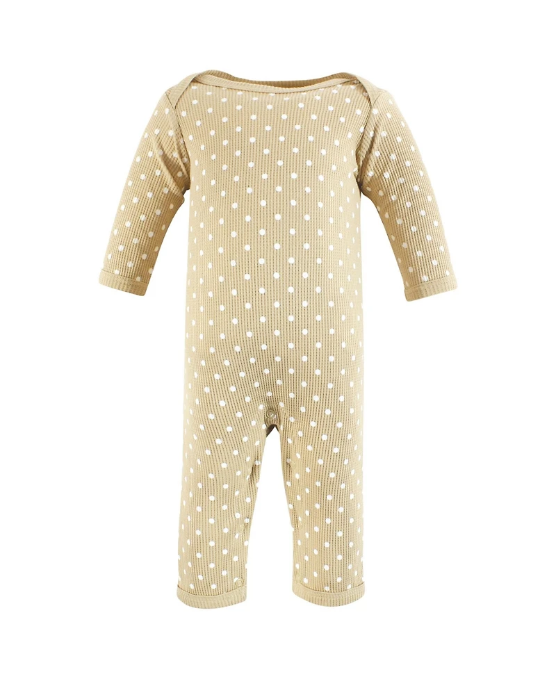 Hudson Baby Girls Thermal Coveralls 2pk, Buffalo Plaid Leopard, 18-24 Months