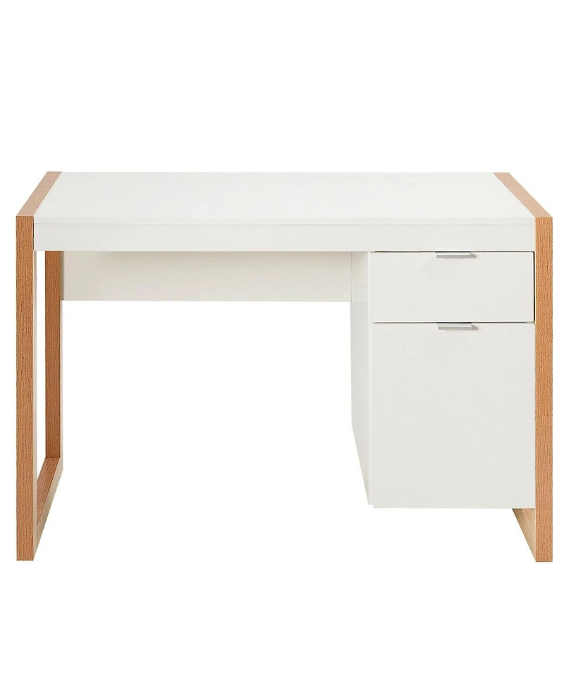 Sugift Modern Computer Desk Study Table Writing Workstation with Cabinet and Drawer