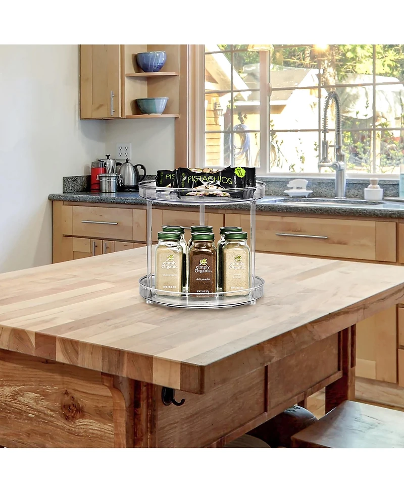 Sorbus 9 Inch 2 Tier Clear Acrylic Lazy Susan - Fridge, Pantry, Cabinet, Table, Bathroom and more