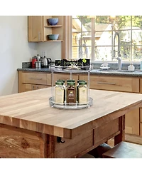 Sorbus 9 Inch 2 Tier Clear Acrylic Lazy Susan - Fridge, Pantry, Cabinet, Table, Bathroom and more