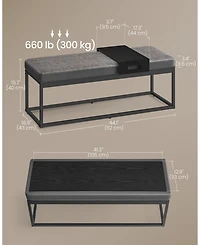 Slickblue Ottoman Bench with Small Shelf