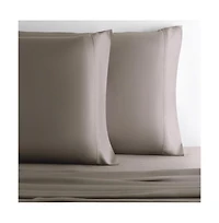 Cariloha Retreat 2-Piece Sateen Pillowcase Set | Coastal Gray |Standard | Lyocell Material | Breathable, Corner Straps, Extra soft & Cooling