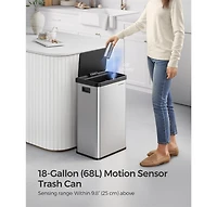 Slickblue Motion Sensor 18-Gallon Trash Can for Hands-Free, Efficient Waste Management