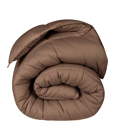 Superior Monochrome Basketweave Plush Microfiber Down Alternative Comforter