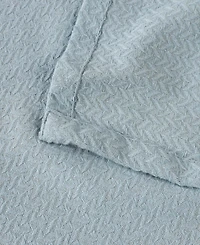 Superior Nobel Cotton Jacquard Dobby Weave Textured Chevron Lightweight Woven Blanket