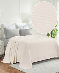 Superior Jena Cotton Textured Chevron Lightweight Woven Blanket