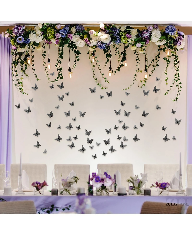 Home 3D Removable Diy Butterfly Wall Decor with 3 Wing Designs (48pcs)