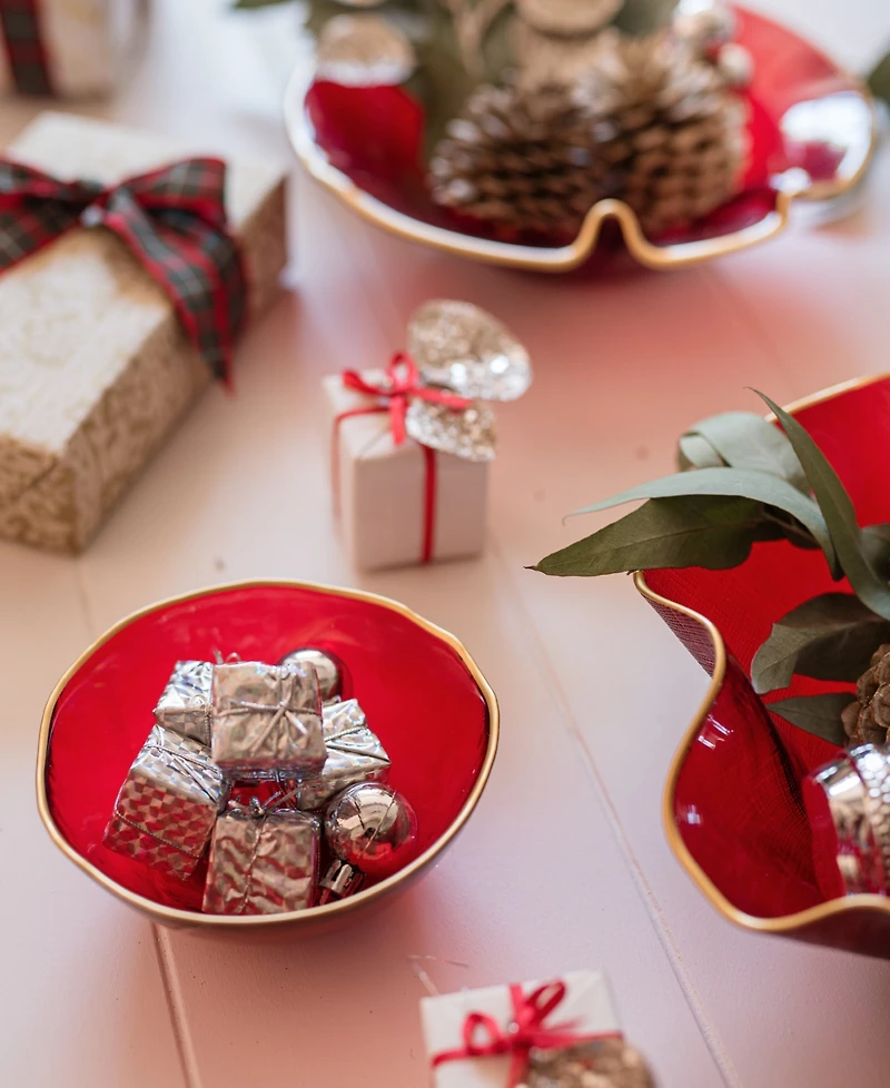 Vietri Holiday Glass Berry Bowl