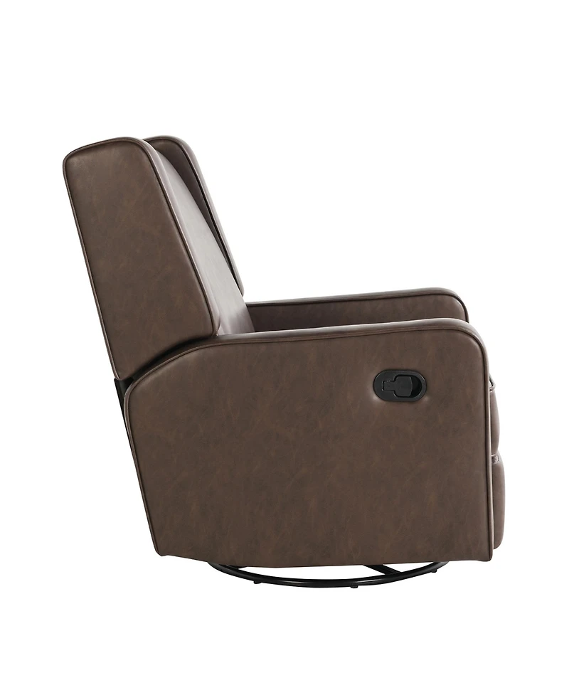 Relax A Lounger 31.8"W Leather Ellicott Swivel Rocker Recliner