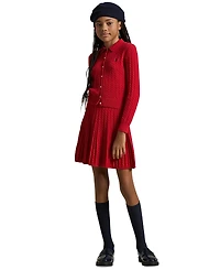 Polo Ralph Lauren Girls 7-16 2-Piece Cotton Cardigan Sweater and Skirt Set