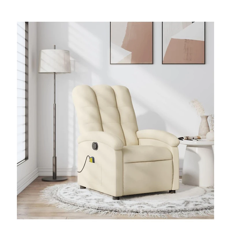 vidaXL Massage Recliner Chair Black Fabric