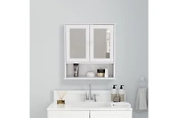 Casainc 21.65'' W 22.83'' H Surface Framed Wall Mounted Bathroom Cabinet Mirror Adjustable Shelves