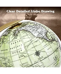 Sugift Educational Geographic 10 Inch World Globe with Triangle Metal Stand