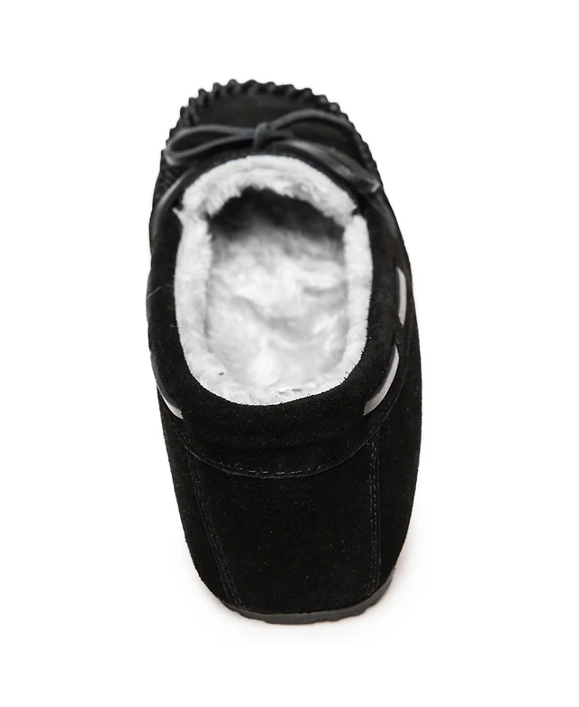 Minnetonka Women's Camp Collar Moc Slippers - Genuine Suede With Faux Fur Collar - View #4